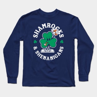 Shamrocks & Shenanigans - St Patty's Day Cartoon Irish Pride Long Sleeve T-Shirt